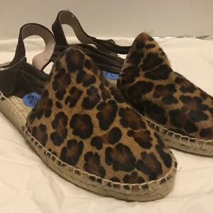 Picon espadrilles with traditional jute sole,  suede and calf hair uppers. NWOT